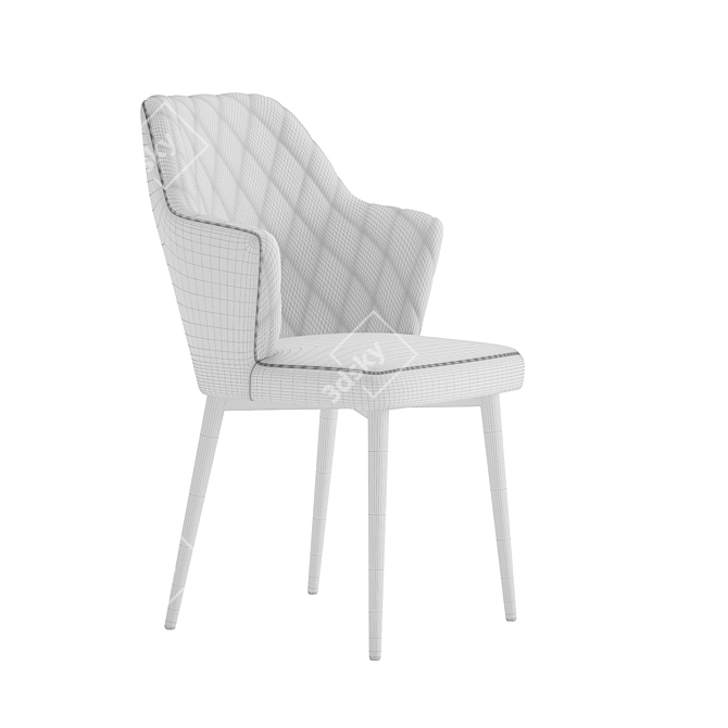 Velvet Armchair Hunt in Ash Beige 3D model image 2