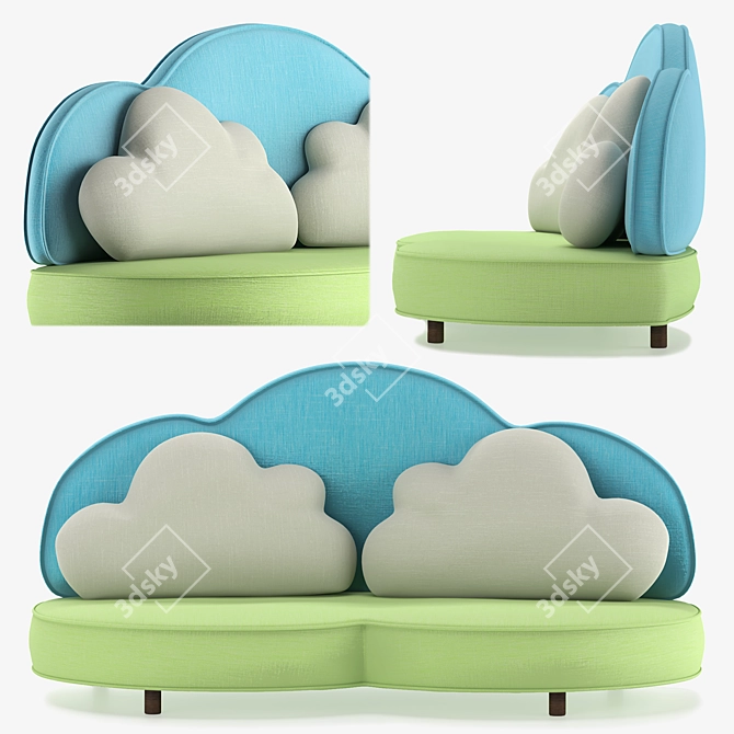 Kids 3D Sofa - Vray Render | 3Ds Max & FBX Formats 3D model image 3