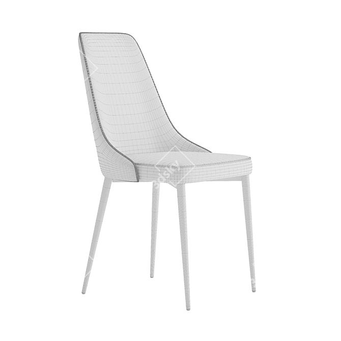 Oliver Velvet Chair 3D model image 2