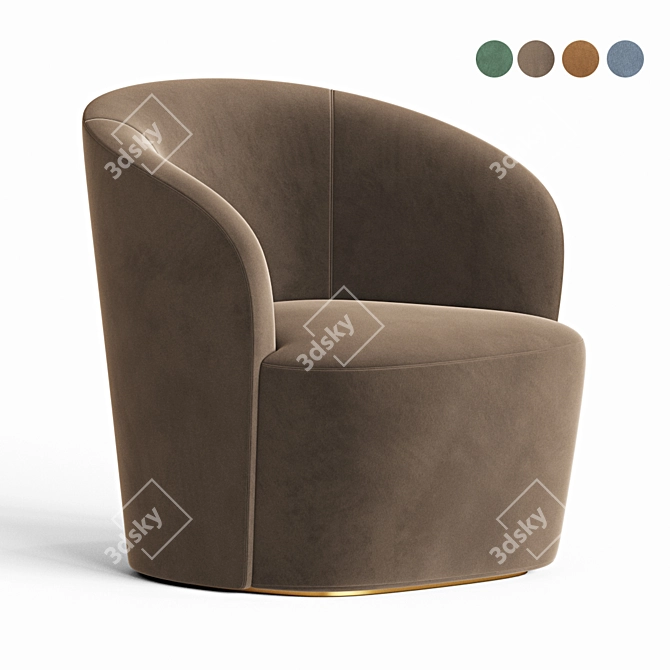 Ritz Swoon Armchair: Elegant & Luxurious 3D model image 1