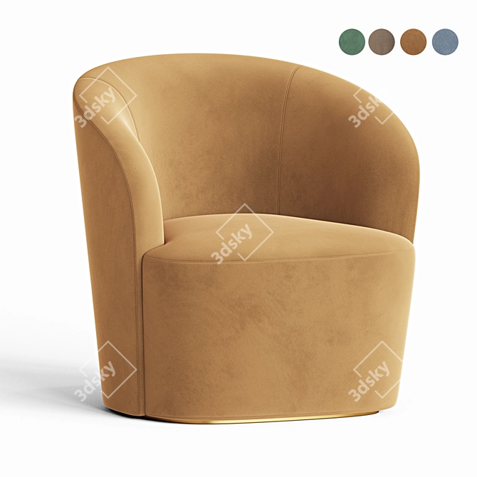 Ritz Swoon Armchair: Elegant & Luxurious 3D model image 2