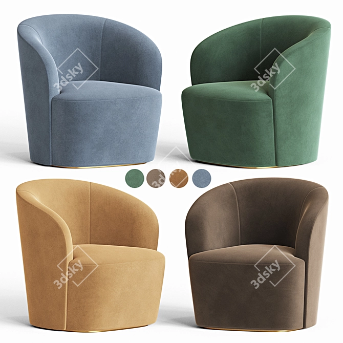 Ritz Swoon Armchair: Elegant & Luxurious 3D model image 3