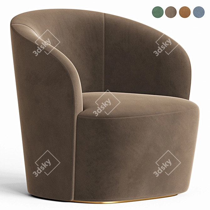 Ritz Swoon Armchair: Elegant & Luxurious 3D model image 6