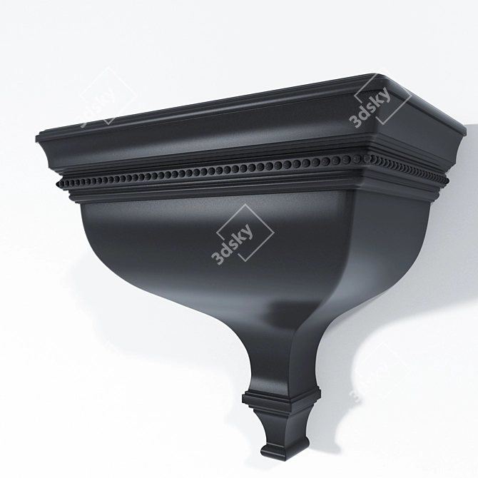 Classic Black Wall Corbel: Sheffield Elegance 3D model image 1