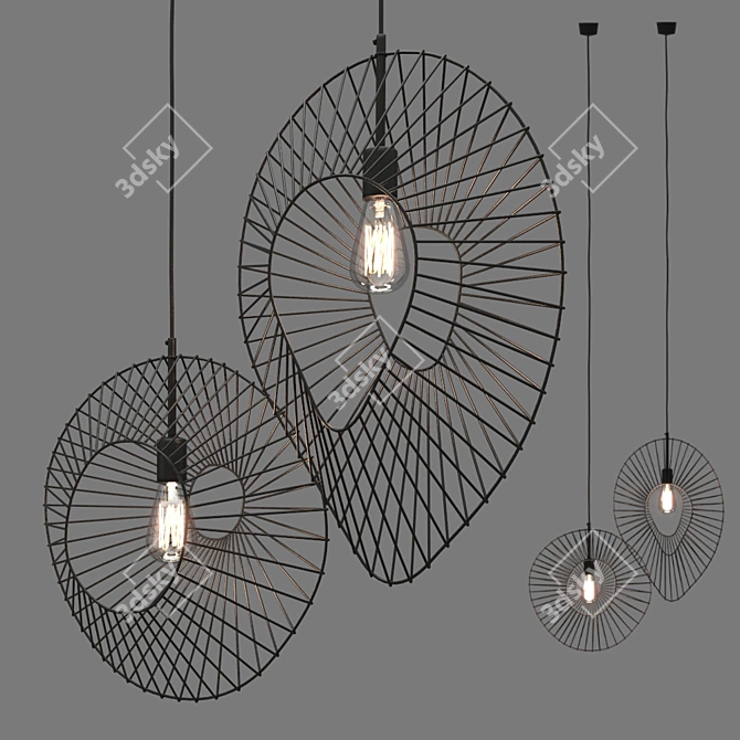 Contemporary Star Wire Pendant Lights 3D model image 1