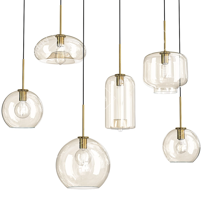 Sleek Vilmo Pendant Light: Anzazo Design 3D model image 1