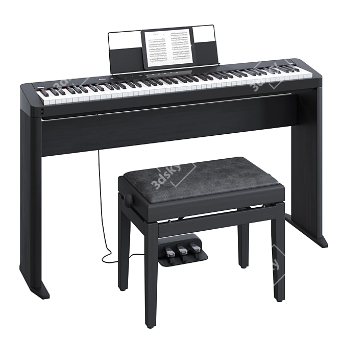 Casio PX-S1000: Stylish and Compact Digital Piano 3D model image 1