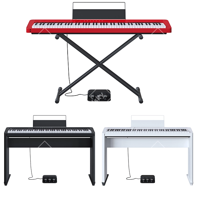 Casio PX-S1000: Stylish and Compact Digital Piano 3D model image 2