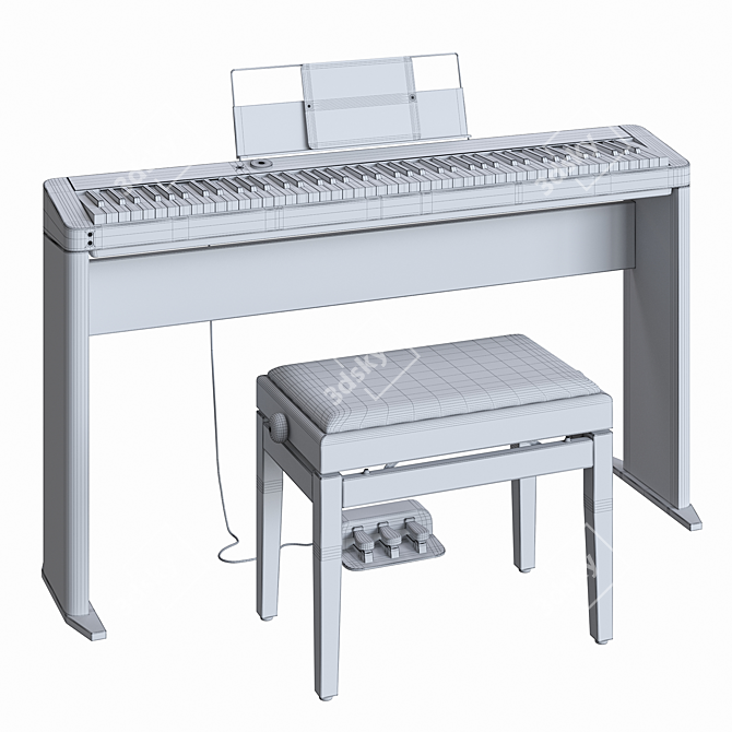 Casio PX-S1000: Stylish and Compact Digital Piano 3D model image 7