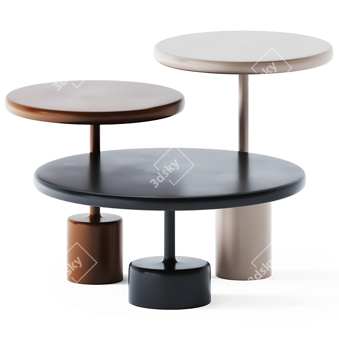 Minimalist Steel Coffee Tables 3D model image 1