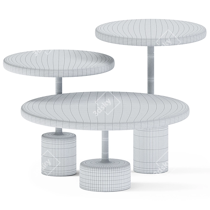 Minimalist Steel Coffee Tables 3D model image 2