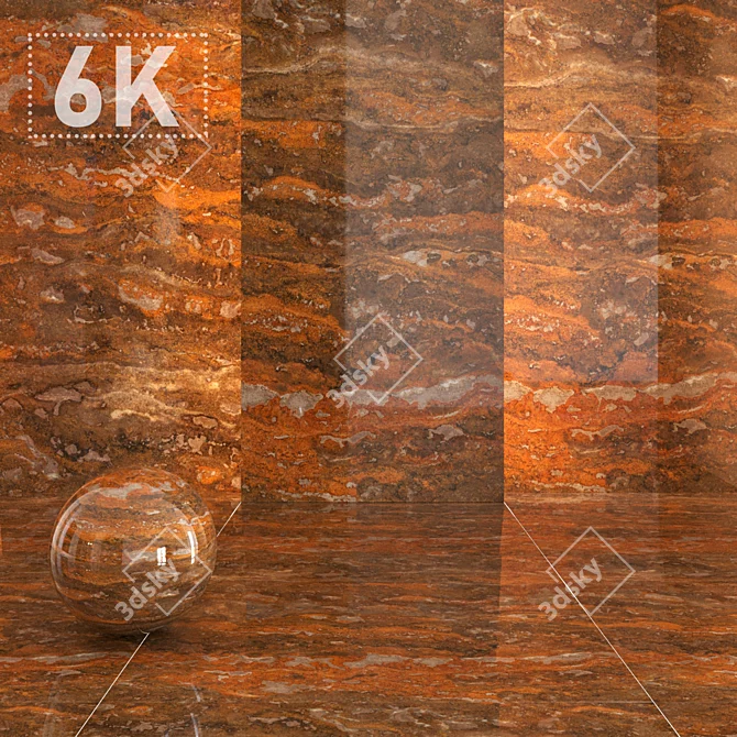 Elegant Orange Marble Slabs 3D model image 1