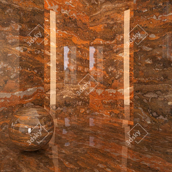 Elegant Orange Marble Slabs 3D model image 2