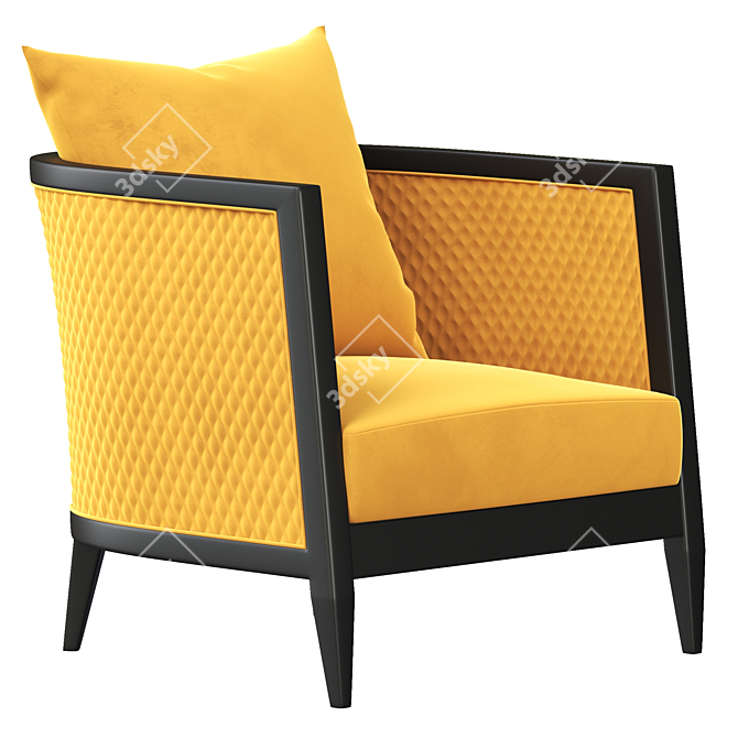 Elegant Saten Armchair 3D model image 1