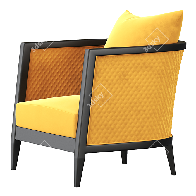Elegant Saten Armchair 3D model image 3