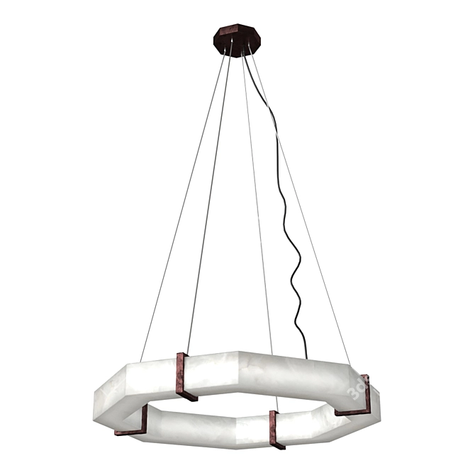 Artisanal Efesto Chandelier - Elegant and Illuminating 3D model image 1