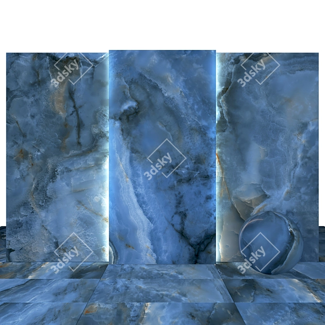 9 Texture Glossy Dark Blue Onyx 3D model image 2