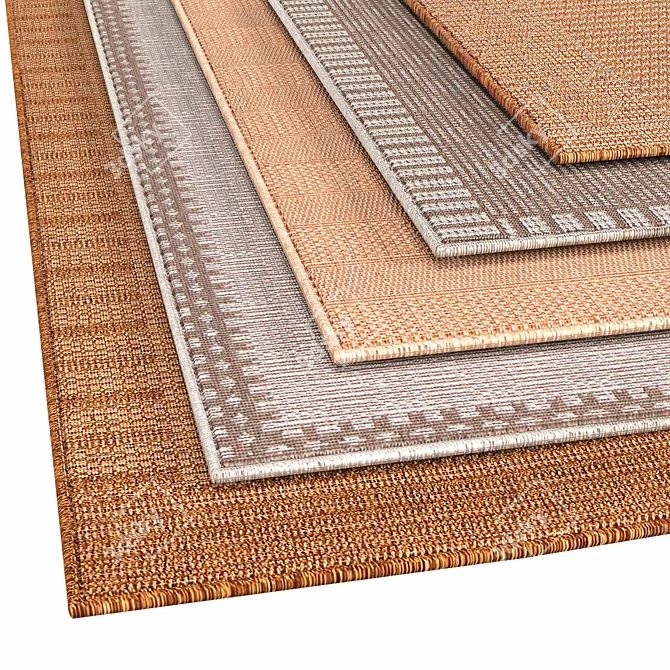 Modern Vahine Light Brown Rug 3D model image 3