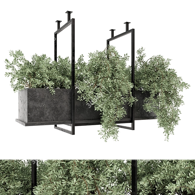 Metal Box Hanging Plants Set 3D model image 1