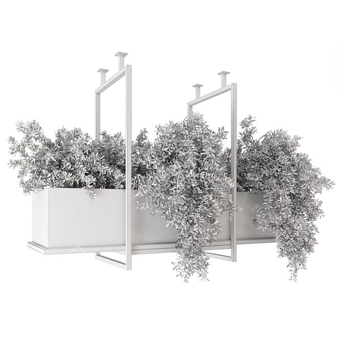 Metal Box Hanging Plants Set 3D model image 7