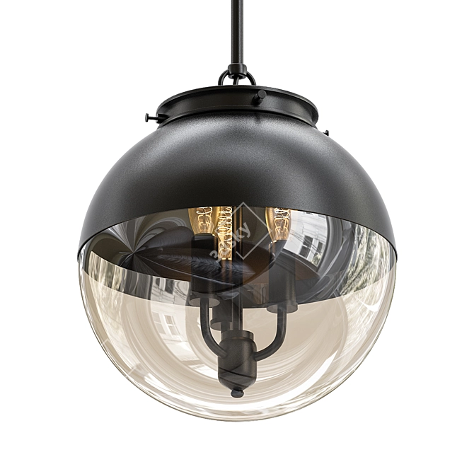 Stylish Glass Globe with Hood 3D model image 1