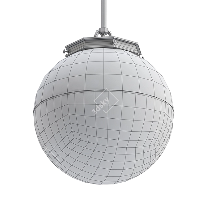 Stylish Glass Globe with Hood 3D model image 2