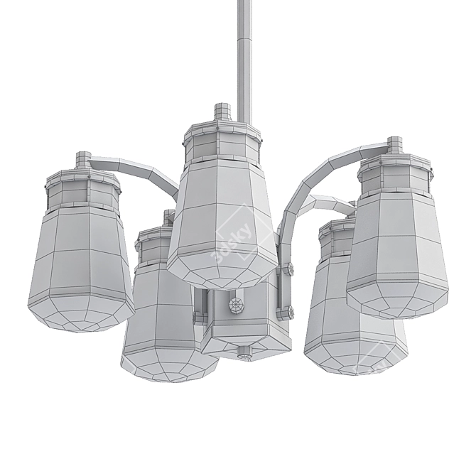 Lyndon Outdoor Chandelier: Elegant Illumination for Your Outdoor Space 3D model image 2