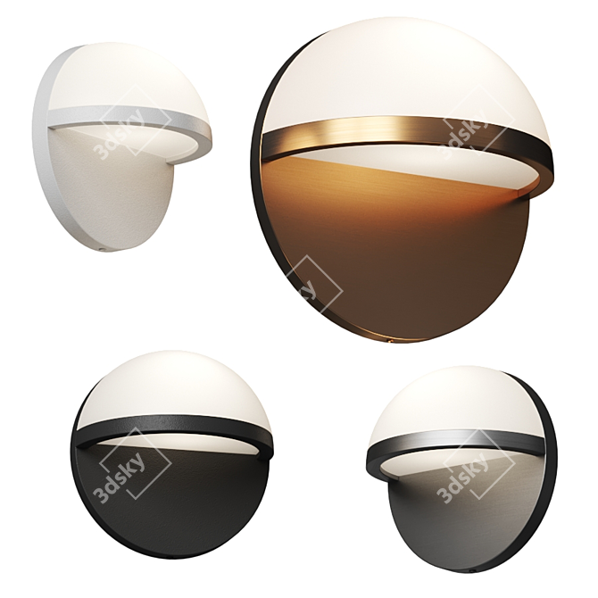 Modern Elegance: Mezza Vetro Outdoor Wall Sconce 3D model image 1