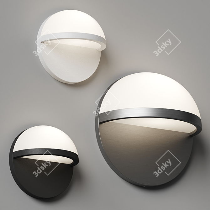 Modern Elegance: Mezza Vetro Outdoor Wall Sconce 3D model image 2