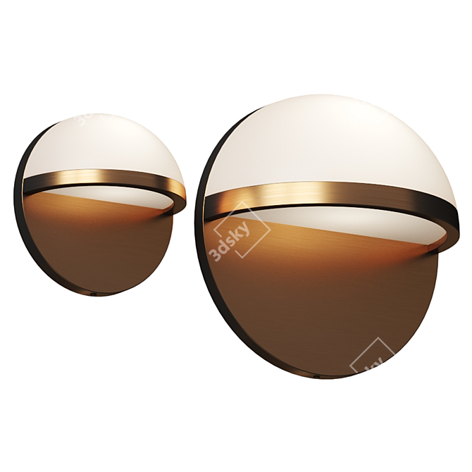 Modern Elegance: Mezza Vetro Outdoor Wall Sconce 3D model image 3