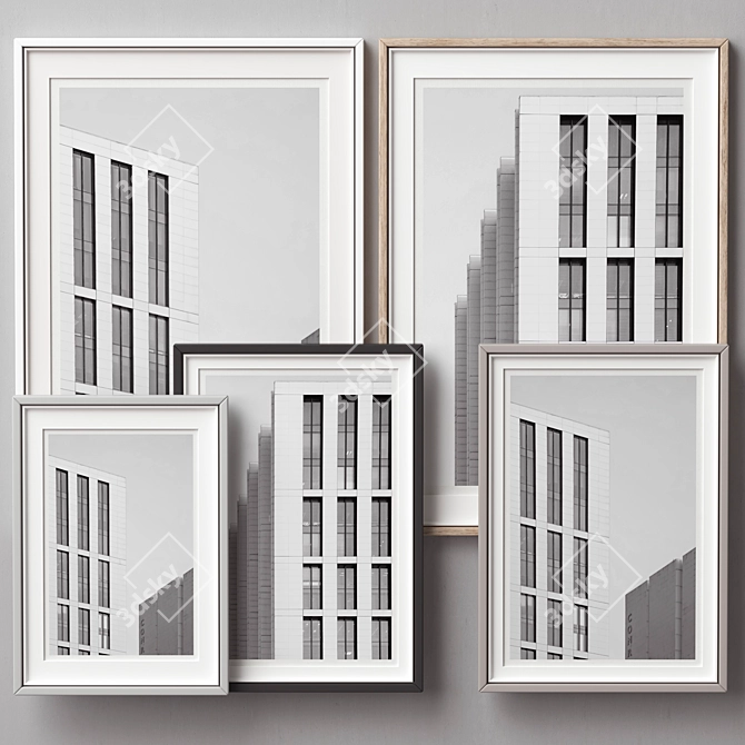 Versatile Wood Picture Frames Set 3D model image 3