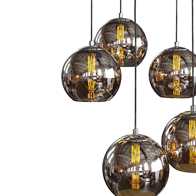 Contardi Kubric 5-Light Cluster Pendant 3D model image 2