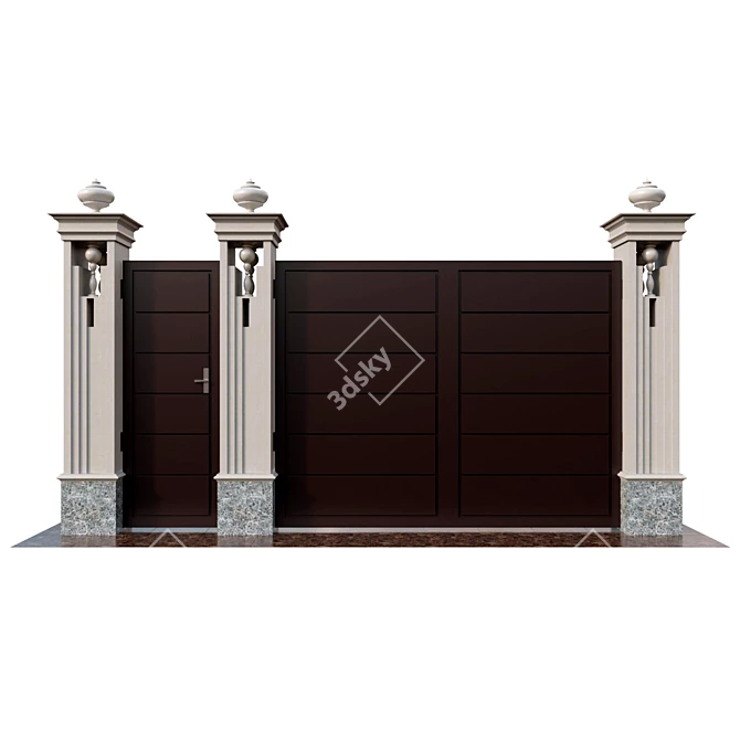 Classic Style Gates 3D model image 1