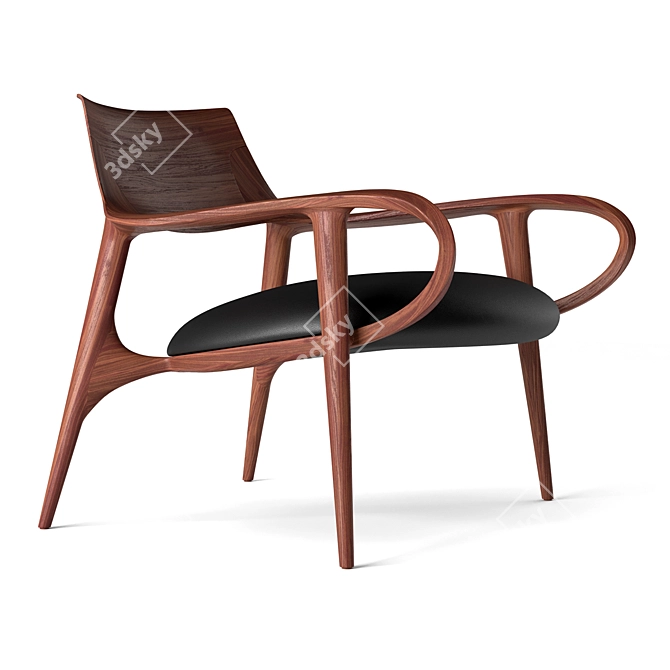 Timeless Elegance: Jader Almeida Celine Lounge Chair 3D model image 1