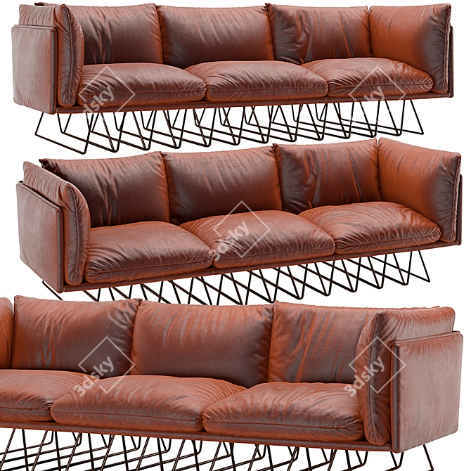 Grazia & Co Millipede Sofa: Australian Crafted Steel Frame 3D model image 1