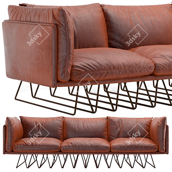 Grazia & Co Millipede Sofa: Australian Crafted Steel Frame 3D model image 2