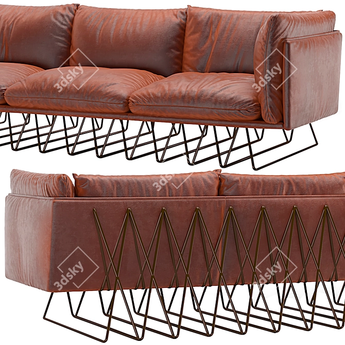 Grazia & Co Millipede Sofa: Australian Crafted Steel Frame 3D model image 3