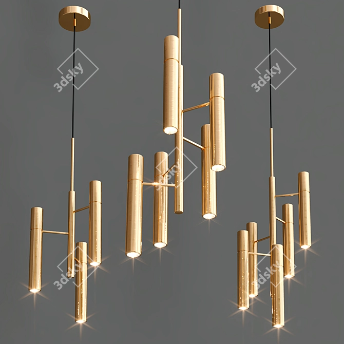 ULUR Brass Pendant Lamp - Modern Design 3D model image 1