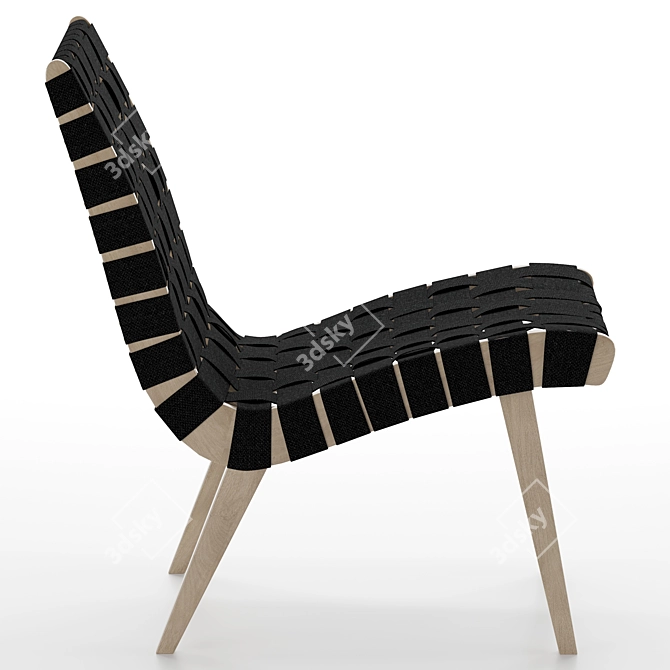 Modern Knoll Risom Lounge Chair 3D model image 3