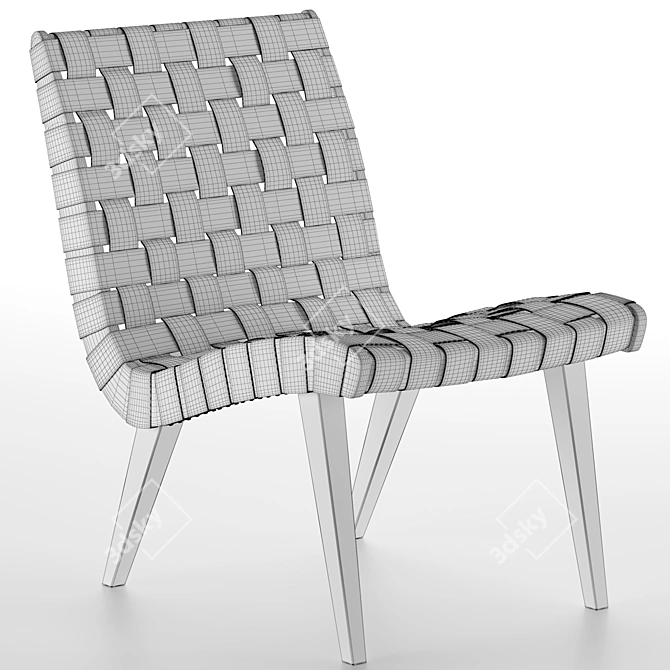 Modern Knoll Risom Lounge Chair 3D model image 10