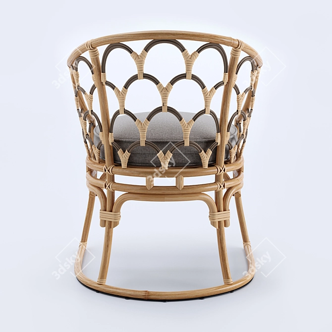 Coastal Coraline Rattan Dining Chair 3D model image 4