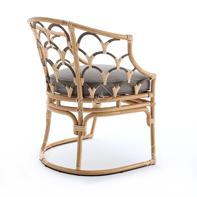 Coastal Coraline Rattan Dining Chair 3D model image 9