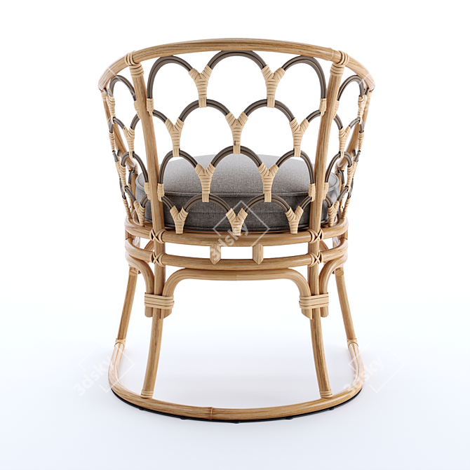 Coastal Coraline Rattan Dining Chair 3D model image 10