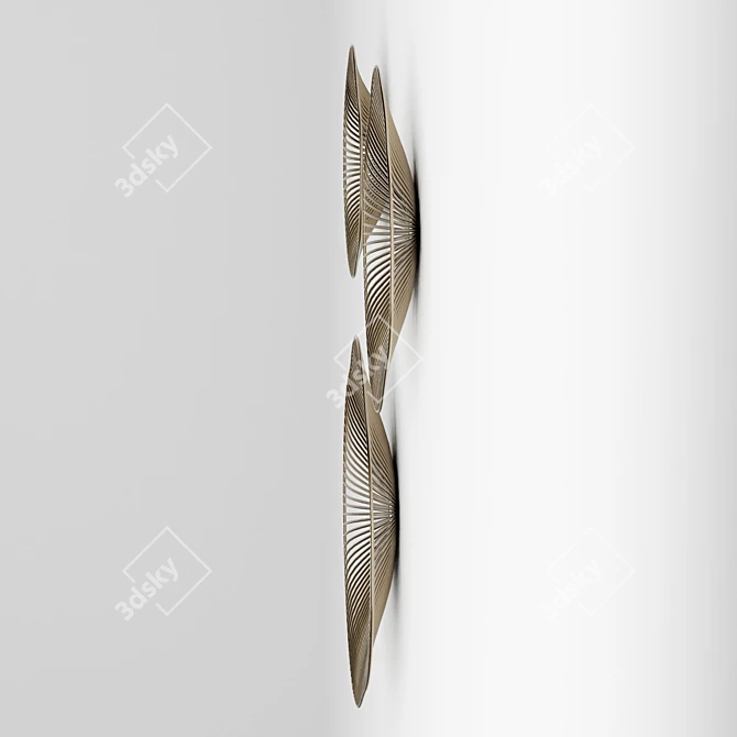 Radiant Gold Metal Wall Art Set 3D model image 3