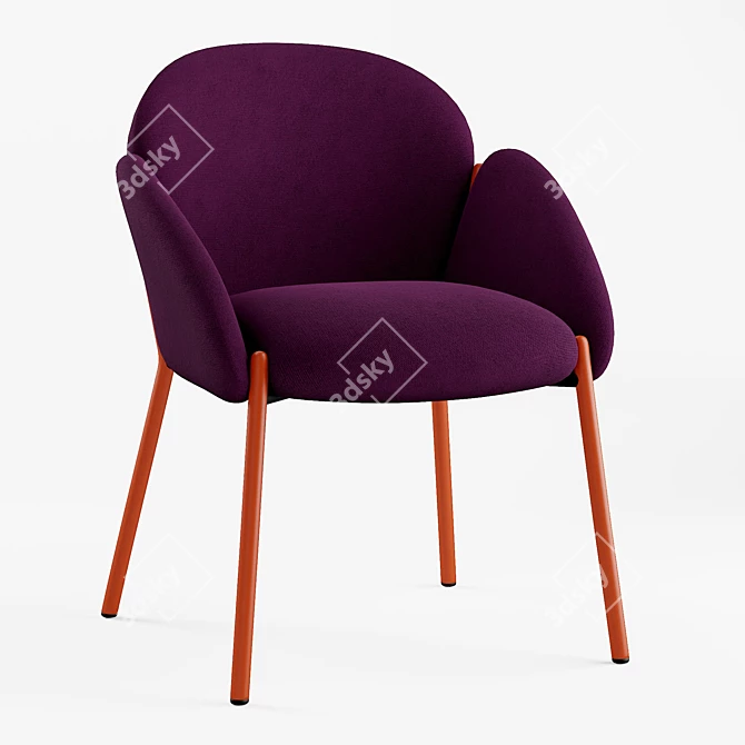 Blossoming Elegance: Andrea Dining Chair 3D model image 1