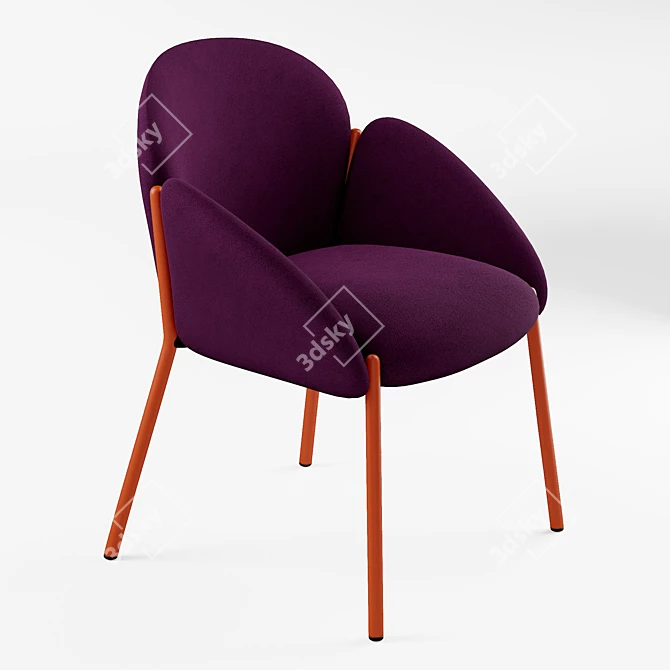 Blossoming Elegance: Andrea Dining Chair 3D model image 3