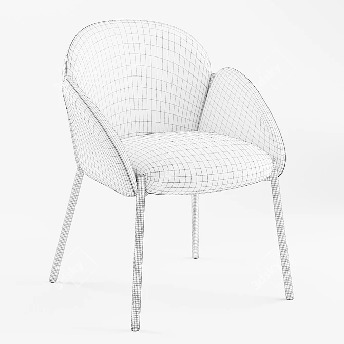 Blossoming Elegance: Andrea Dining Chair 3D model image 6