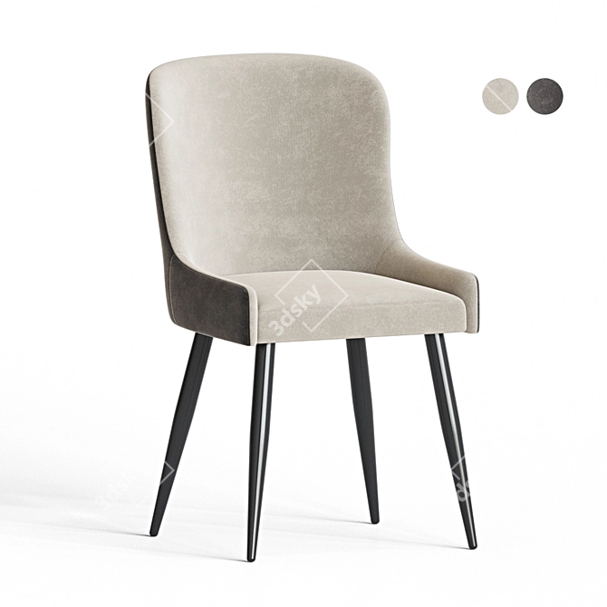 Elegant K333 Dining Chair 3D model image 3