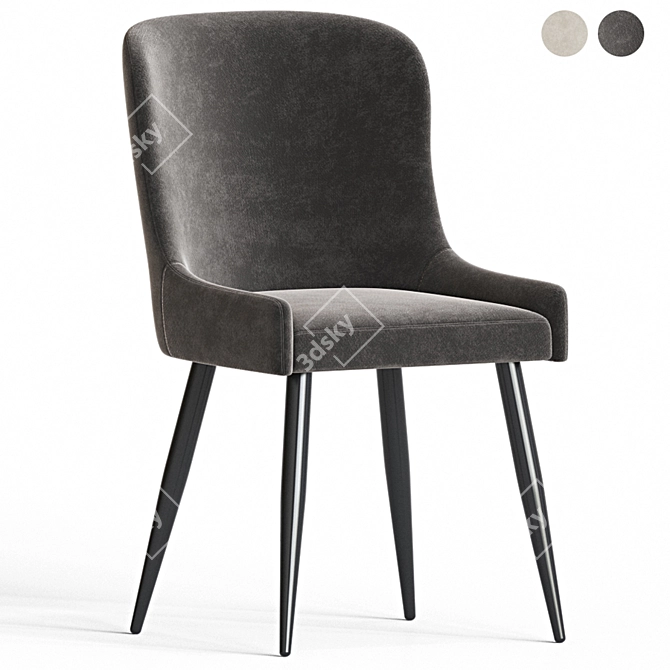 Elegant K333 Dining Chair 3D model image 6