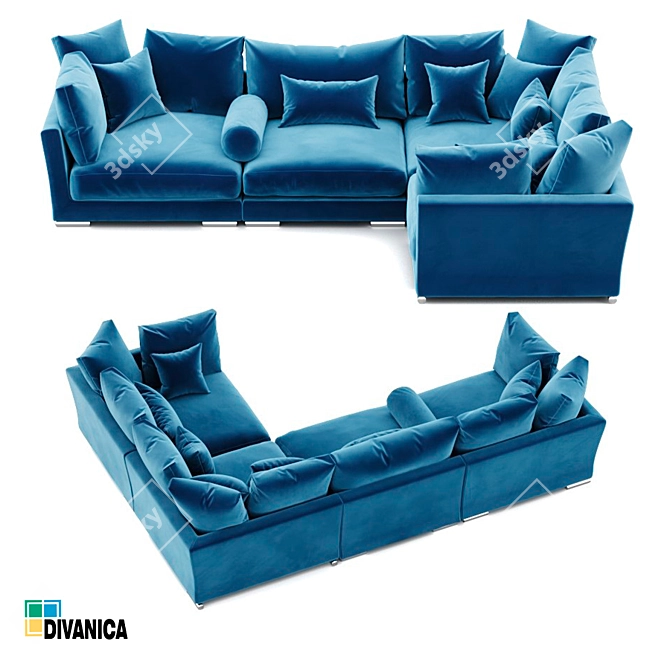 Luxury Neapol Corner Sofa 3D model image 5